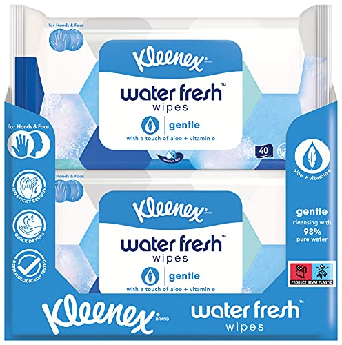 Kleenex - Toallitas limpiadoras de agua con Aloe Vera 12 paquetes x 40 toallitas (total 480 toallitas)