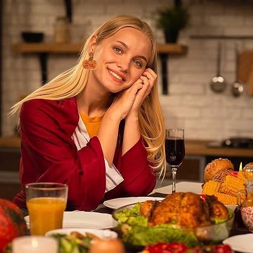 Thanksgiving Fall Earrings for Women Beaded Maple Leaf Pumpkin Turkey Earrings Handmade Gobble Drop Dangle Earrings Autumn Fall Gifts Holiday Party Accessory4