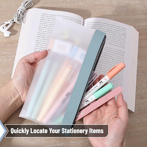 Image of Mr. Pen- Clear Pencil Pouch, 8.50 inchx4.25 inch, 6 Pack, Durable TPU Material | Medium Water-Resistant Pencil Bags with Smooth Zipper, Multipurpose Clear Pouch for Stationery, School, Office