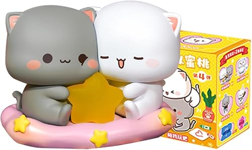 Mitao Cat Series - Caja ciega de 4 figuras kawaii, colección aleatoria de acción, bolsa ciega coleccionable, adornos de escritorio, lindo modelo de