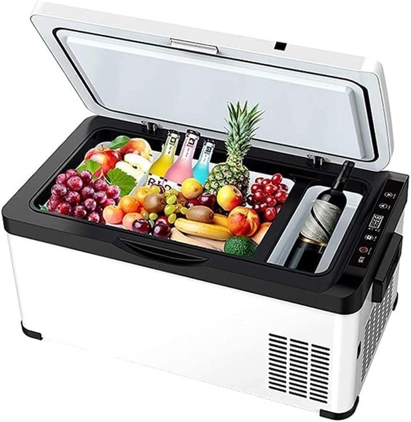 Mini refrigerador pequeño de 12/24 V, refrigerador para coche de 30 litros, refrigerador portátil para coche, camping, refrigerador eléctrico para camión, caravana, barco y picnic.