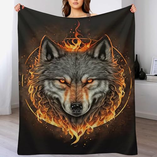 Couverture de lit flannel douce chaude et jeté de canapé loup - 2