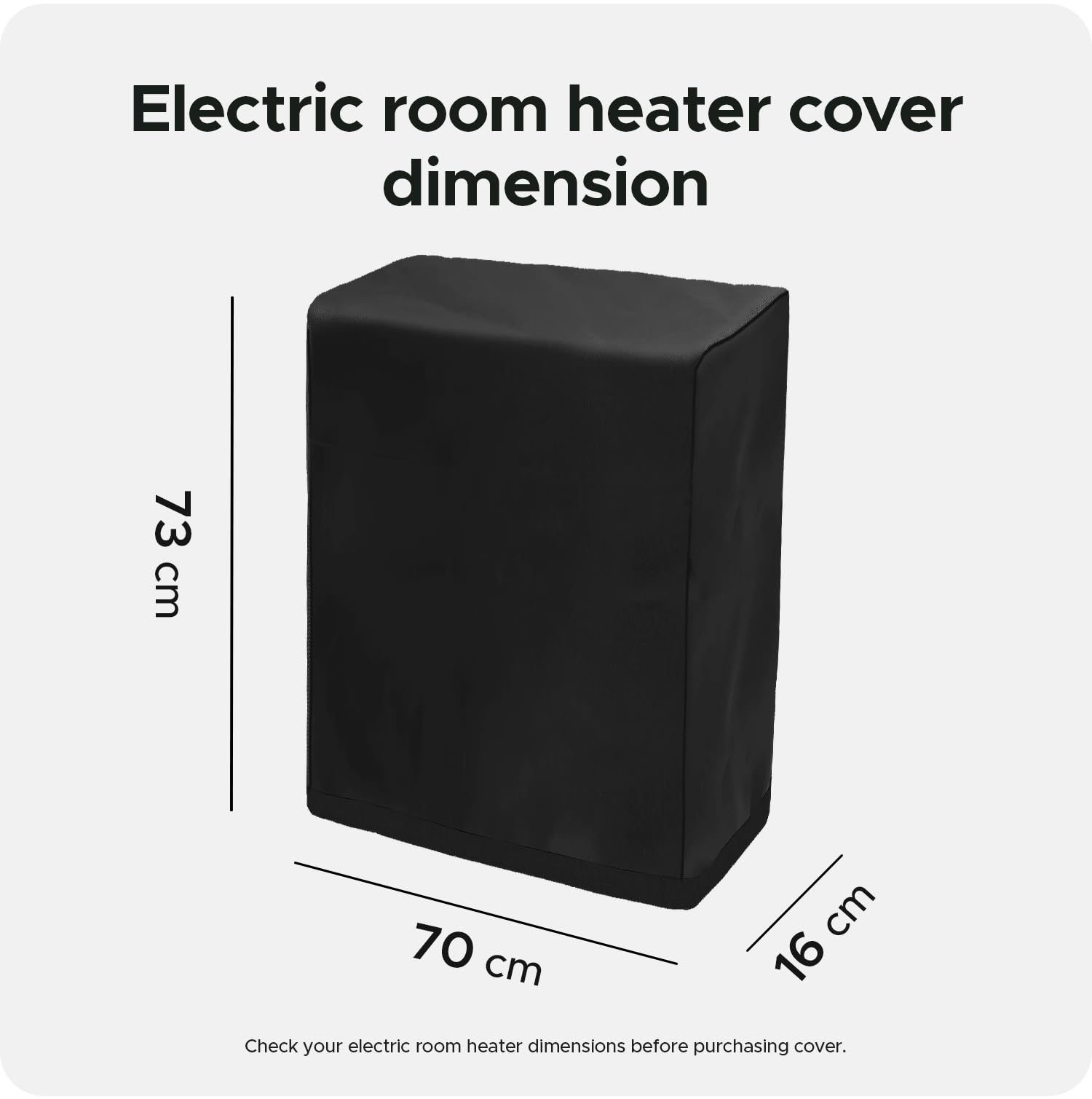 Encasify Electric Room Heater Cover | Dustproof and Scratch Proof Room Heater Cover | Nylon Material Cover | Black 1