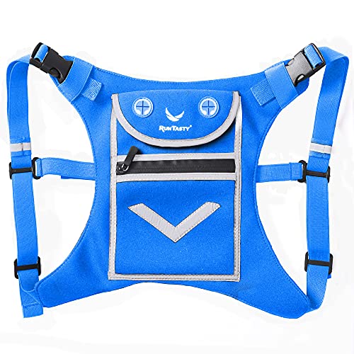 Blue Running Mini Backpack Vest for Men & Women – Reflective with Hi-Viz, Holds Accessories, iPhone, Android, iPad Mini – Lightweight, Adjustable Gear for Fitness, Walking, Cycling, Hiking, Climbing! - image 9