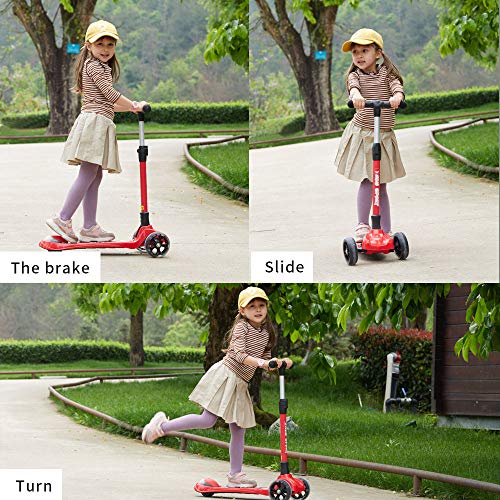 New Olym Kick Scooter for Kids 3 Wheel Foldable for Big Boys or Girls Toddlers,4 Adjustable Height with Extra Wide Deck All-Covered Brake for Children 3-14 - Thumbnail 5
