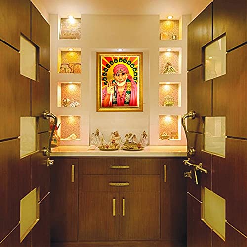 Image of ADA Handicraft Aluminum Plated Wall Mount Rectangular Wood Photo Frame(35 X 25 X 1 Cm,Multicolour)