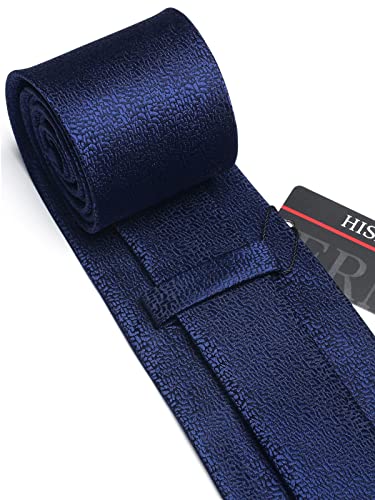 Image of HISDERN Mens Striped Tie and Pocket Square Set Necktie for Men | soft smooth texture, wrinkle-free, neat hand-tied knot, gifting ready, regular 3.4 width, coordinated look, business wedding