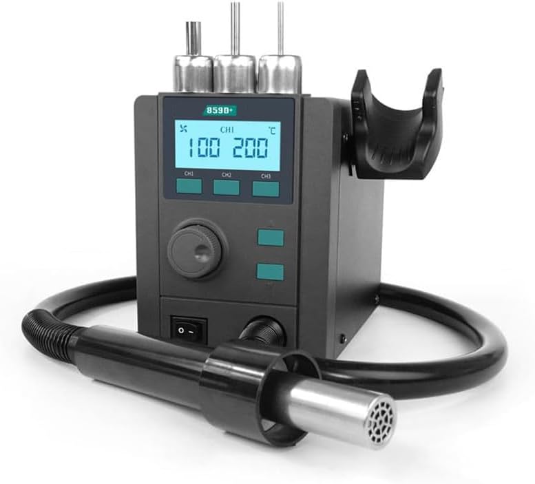 Original QUICK 859D+ Vortex whirlls wind Hot air desoldering station,580W Max 40L Air,3 channel,Precise constant temperature, SMD motherboard rework soldering station;professional QUICK heat gun