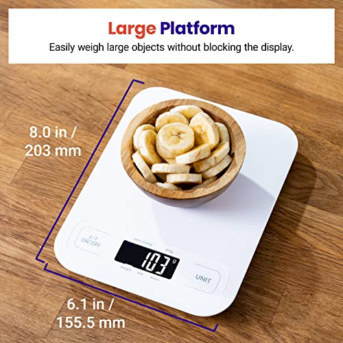 Etekcity Food Kitchen Scale, Digital Grams And Ounces For Weight Loss, Baking, Cooking, Keto And Meal Prep, Large, White #TOP4