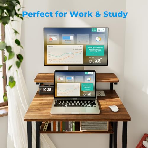 GreenForest Folding Desk with Adjustable Monitor Stand, 24.8 in Small Desk by GreenForest - Image 6