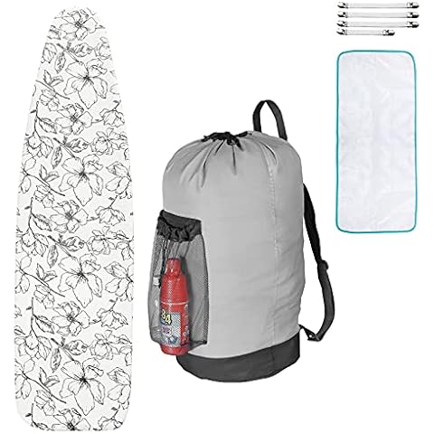 Dalykate Ironing Board Cover and Laundry Basket, Ironing Board Cover Size 15x54, Laundry Basket Size 15Wx28H, 82L, 2 Item Bundle Cover