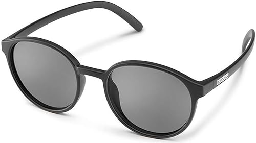 Suncloud Gafas de sol polarizadas de bajo perfil en negro mate con lentes grises 1.969 in, negro, gris (Matte BlackGrey)