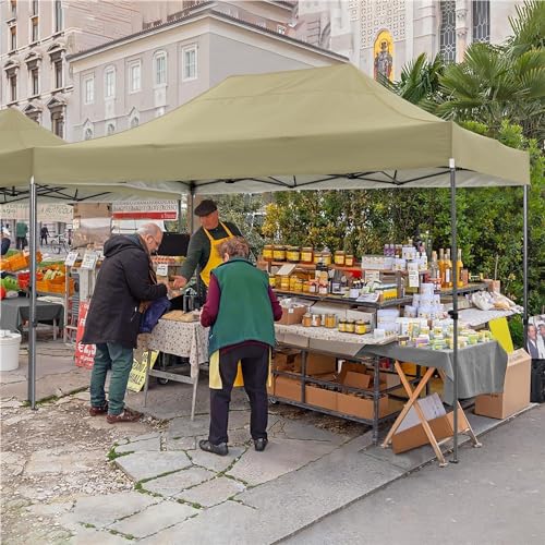 Image of COBIZI 10x15 Heavy Duty Pop Up Canopy Tent with 4 Sidewalls, Yellow