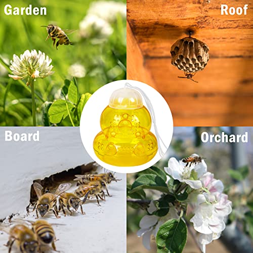 2 Pack Wasp Traps Outdoor Hanging,Yellow Jacket Killer, Carpenter Bee Traps For Outside, Plastic Bee Catcher Hornet Trap, Insect Killer, Yellow #TOP5