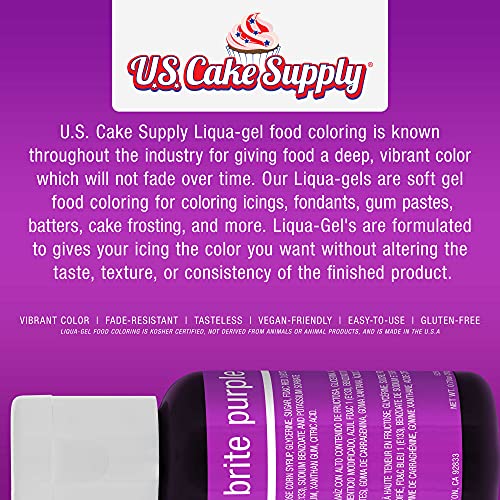 6 Color Cake Food Coloring Liqua-Gel Decorating Baking Neon Colors Set - U.s. Cake Supply .75 Fl. Oz. (20Ml) Bottles Neon Colors - Made In The U.s.a. #TOP3