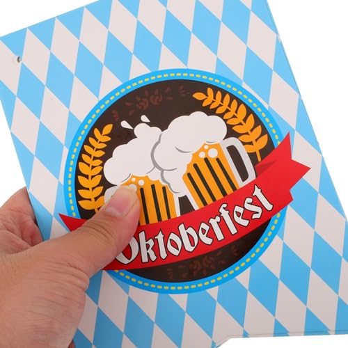 MAGICLULU 2 Sätze Oktoberfest biergartengarnitur Kostümbanner Generische Austernschälklammer verstellbare Austern Auster und Block Pole Party-Couplet-Ornament deutsches bierfestbanner Papier