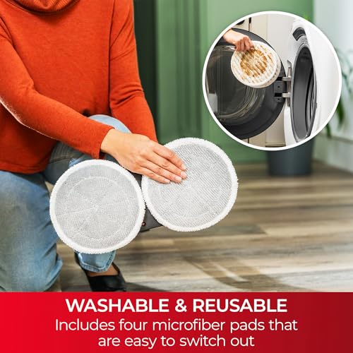 Image of Kenmore SM2070 S300 Series Steam Spin Mop for Scrubbing and Sanitizing | 2 Modes, XL Water Tank, Swivel Steering, LED Headlights, Powerful Corded Steam Cleaner for Floor Cleaning, Hardwood and Tile