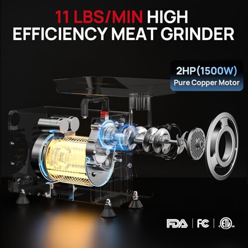 Image of Commercial Electric Meat Grinder #32, Heavy Duty Industrial 2.0HP Stainless Steel Meat Mincer with 2 Blades, 2 Plates & 3 Stuffing Tubes,Meat Grinder Machine for Home Kitchen & Restaurant Use