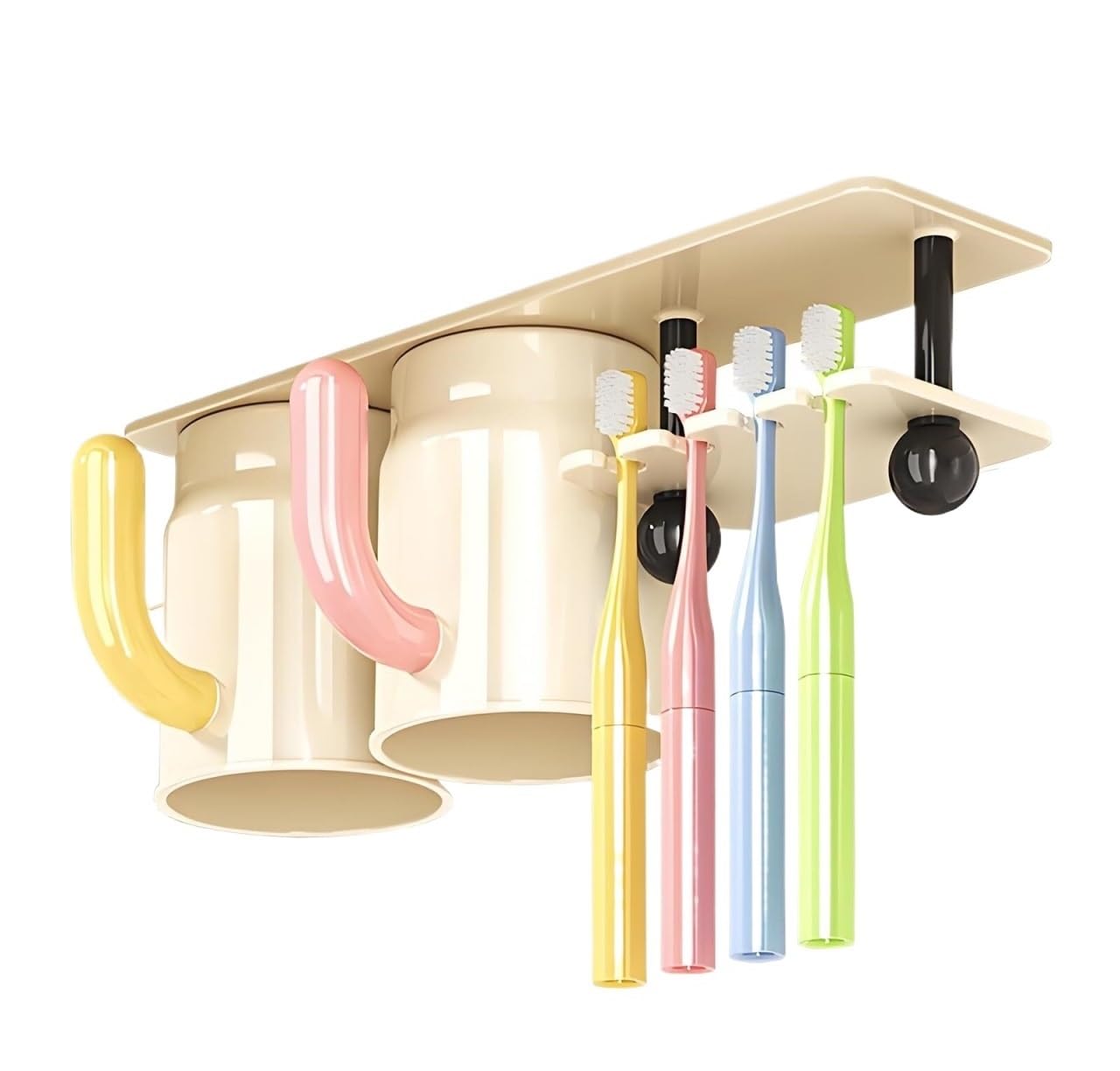 Modern Porta Cepillos De Dientes, Soporte Magnético Invertido For Cepillo De Dientes For Baño Al Revés con Vasos For Cepillos Ahorra Espacio(10.24in)