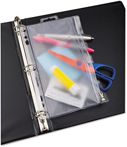 Oxford 68599 Zippered Ring Binder Pocket, 9 1/2 x 6, Clear