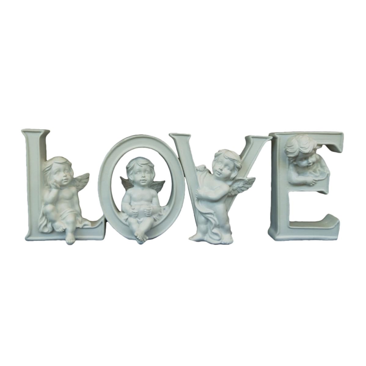 Figurine ange en résine blanche pour décoration de mariage romantique et fête