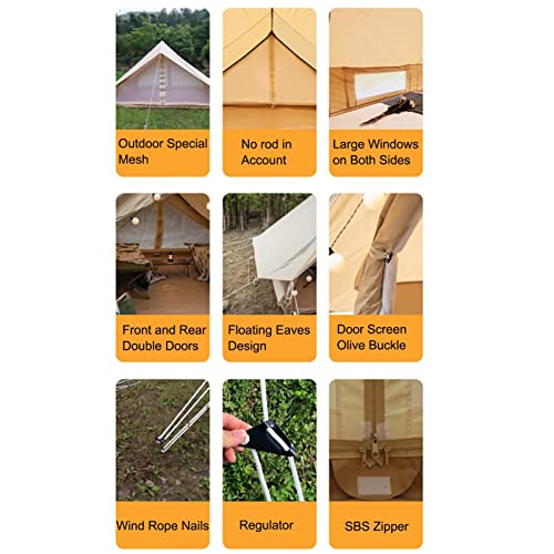 Carpa de Lona Algodón 320G para 6-8 Personas Camping miniatura 6