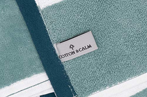 Cotton & Calm Oversized Beach Towel / Pool Towel - 40X71 Inches Beach Towels Oversized - 100% Cotton Extra Large Beach Towel - Perfectly Used As & Pool Towels & Beach Towels For Adults #TOP1