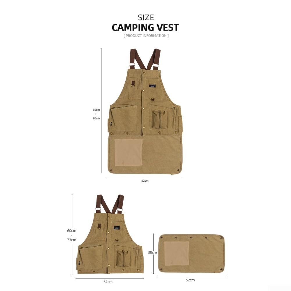 Gilet de camping à taille réglable en coton mélangé