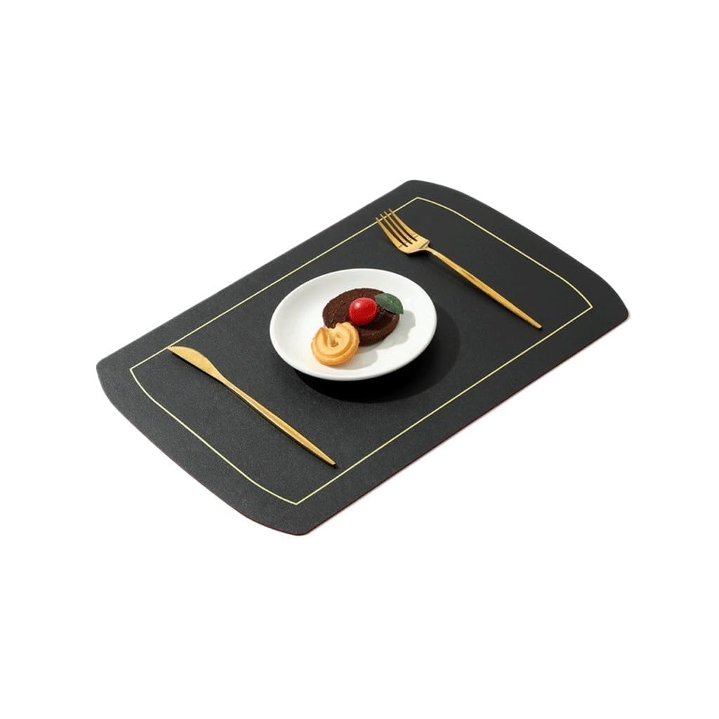 Leather Placemat PVC Insulation Solid Color Square Hotel