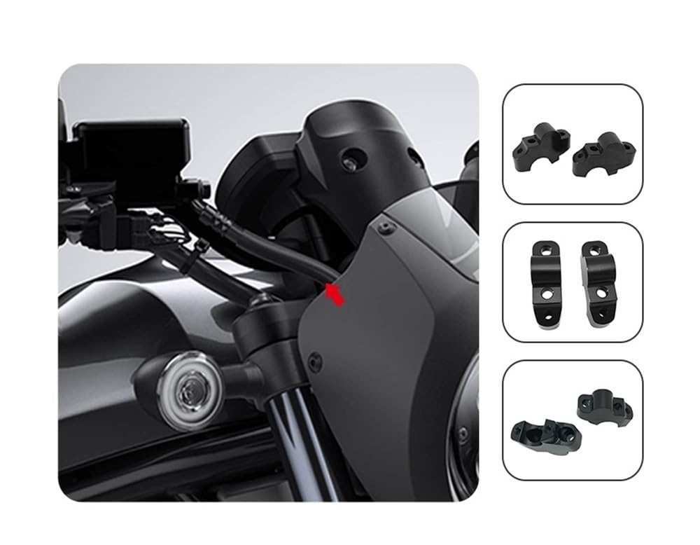 Pontet Rehausse Guidon Rehausseur De Guidon Moto pour Rebel 1100 CMX 500 300, pour Support Mobile, Adaptateur Serrage Extensible Surélevé