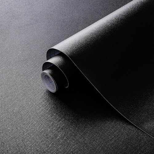 Wallpaper Black - Self Adhesive & Removable Waterproof Wallpaper, Covering and Decor for Home-Kitchen, Furniture, Countertops, Cabinet, Solid Wallpaper || (Black-Matte, 30'x100'cm)