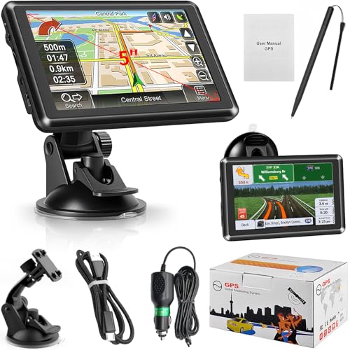 5 Inch GPS Navigator Sat Nav - 2025 Latest UK Map Sat Navs for...
