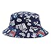 Happy Cherry - Chapeau de Soleil Bonnet Poisson Animaux Lettre, Bob Hat Eté Protection Anti-UV Coton Bord Bleu Panama Plage 48cm pour Bébé Enfant Fille Garçon 6-12 Mois
