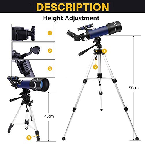 Telescopio portátil Hd para niñas y principiantes, refractor 400/70 mm miniatura 4
