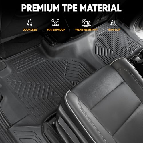 Image of Floor Mats for Chevy Suburban /GMC Yukon XL /Cadillac Escalade ESV 2021-2026, All Weather Cargo Liner with Backrest Cover and Door Sill Guards Accessories, Full Coverage Set (Fit 7 Seats)