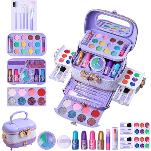 Juguetes Del Kit De Maquillaje Para Niños: Juego De Maquillaje Para Niñas, Juego De Maquillaje Para Juegos, Maquillaje Para Niñas, Juego De Belleza Para Niños | Play Makeup Toy, Juego Lavable 57x Para