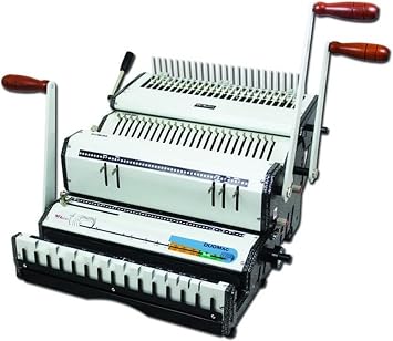 Akiles ADM-C51 Model DuoMac-C51 2-in-1 Combo Binding Machine, 51 Pitch Coil with Built-in Comb Opener 1/4" to 2", 20 Sheets Single Punching Capacity 20 lbs Paper, All Metal Construction