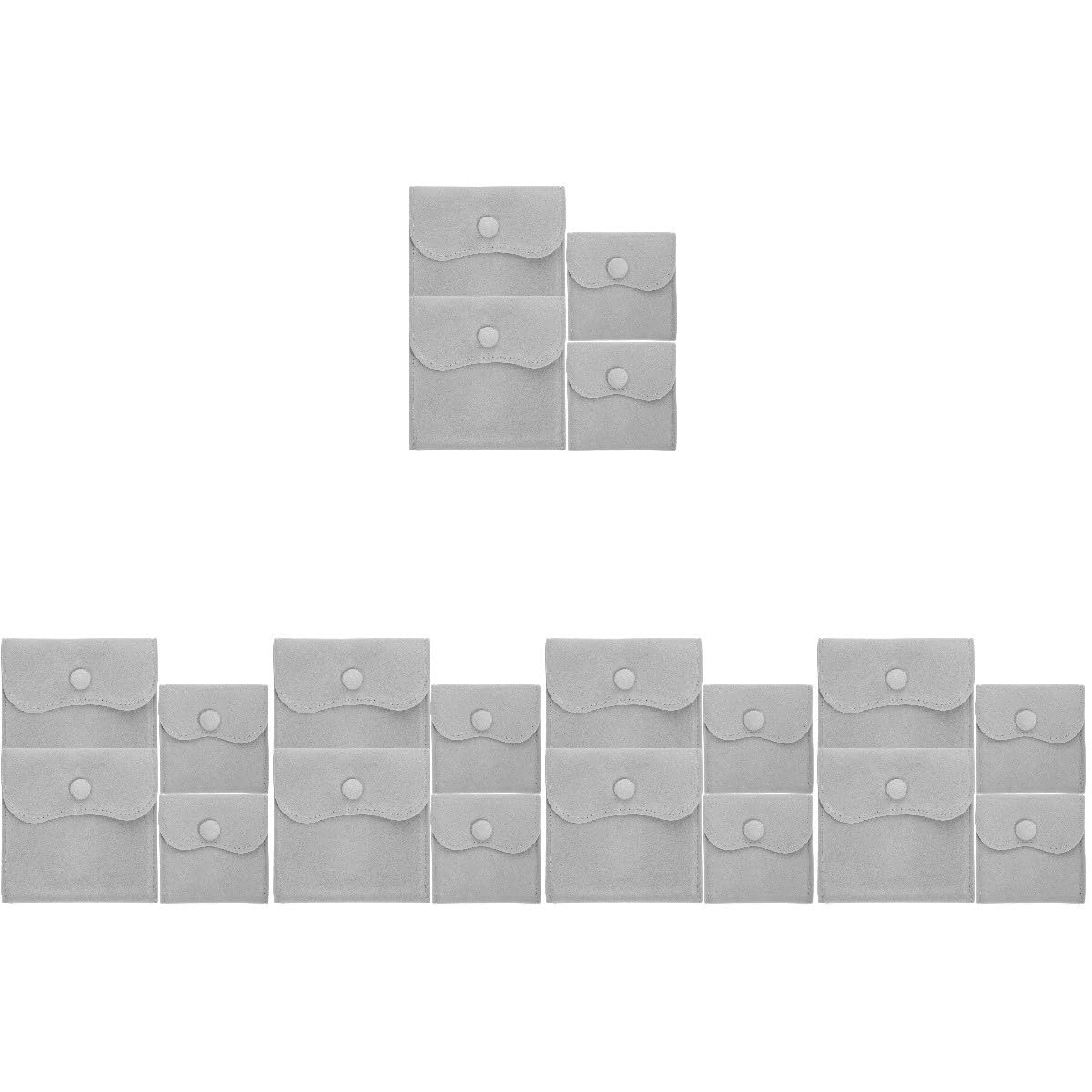 LIFKOME Lot De 5 Petites Pochettes À Bijoux Avec Bouton-pression Pour Boucles D'oreilles Colliers Bracelets Etc En Tissu Pelucheux Léger 10 Pièces X 5
