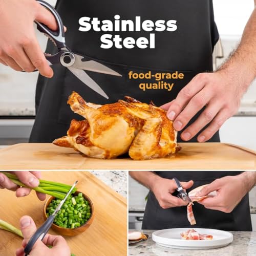 Image of Kitchen Scissors Kitchen Shears All Purpose Heavy Duty Dishwasher Safe Multipurpose Utility Sharp Scissors for Food, Meat, poultry, Vegetable