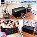 Nyxi Faux Leather 76 * 38 * 38cm Black Ottoman Foldable Storage Boxes Seat Foot Stool Storage Box with Lids for Kids Toys, Bedroom, Hallway, Living Room