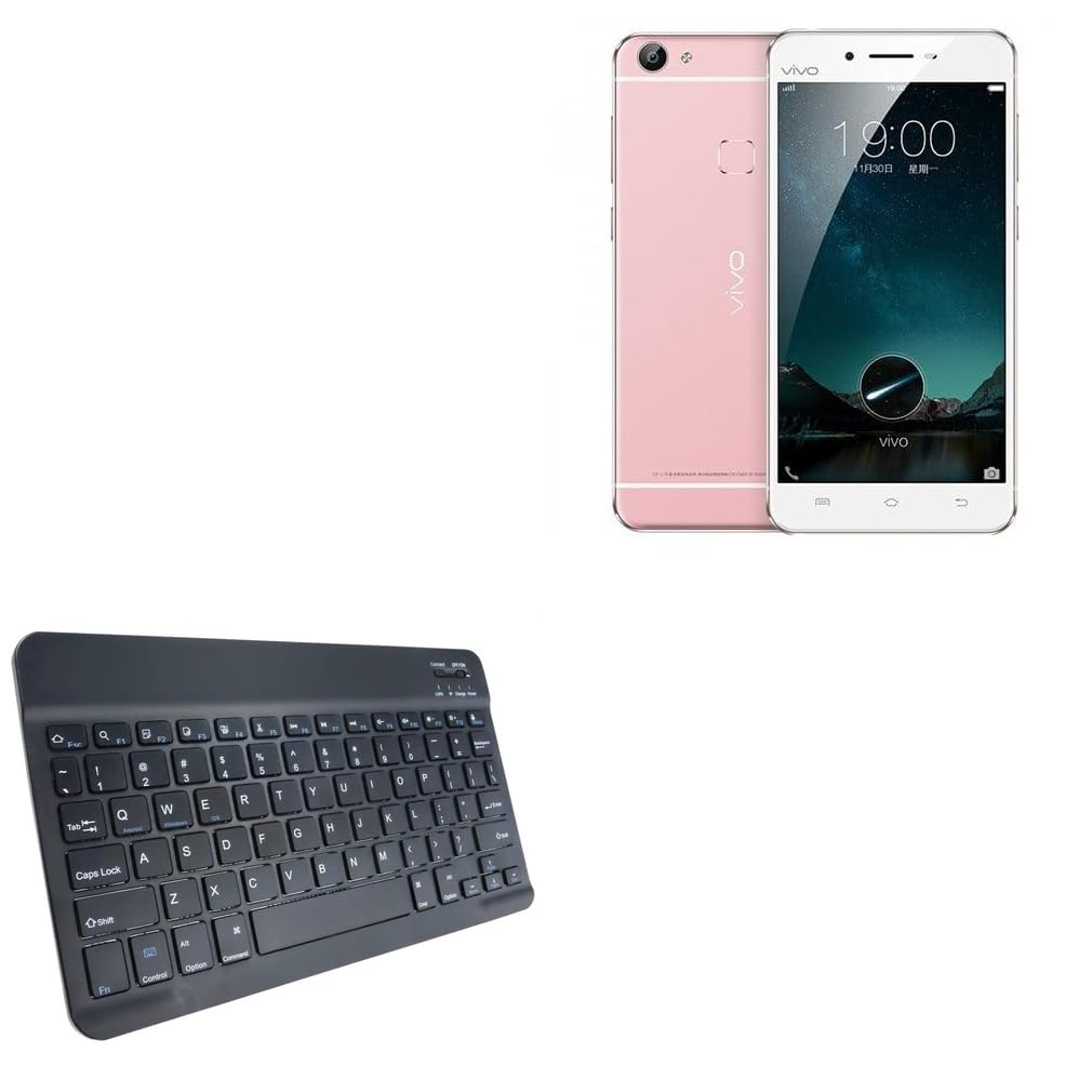 BoxWave Keyboard Compatible with vivo X6Plus - SlimKeys Bluetooth Keyboard, Portable Thin with Chiclet-Style Keys - Jet Black