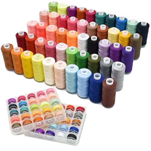 Kit de hilo para coser 100 piezas, 50 colores, 400 yardas miniatura 1