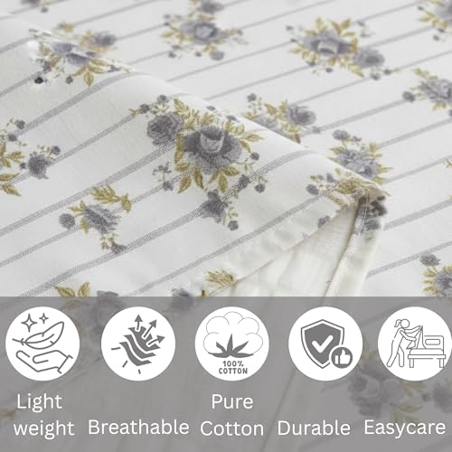 Image of Mafatlal 186 TC Grandious Premium King Size Cotton Bedsheet | 108 x 108 Inches | Lightweight Cooling Summer Fabric | Soft Touch Bedding with Pillow Covers | Premium Ash