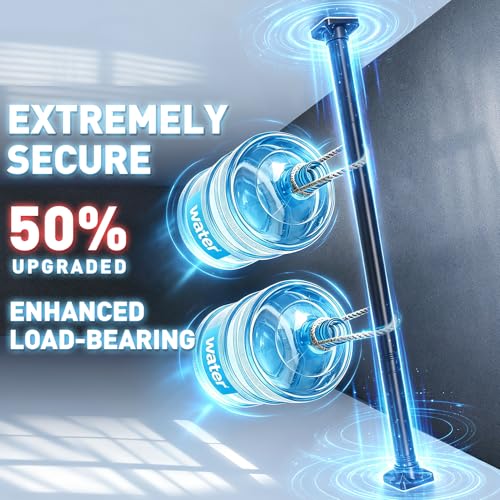 Image of SUNALLY Room Divider Tension Curtain Rod, No Drilling Room Separator for Space Partition, 4-10ft(H) 32-100inch(W) Adjustable Heavy Duty Temporary Wall Divider Floor to Ceiling Tension Rod, Black