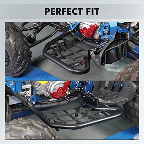 Nicecnc Black Net Side Step Bars Compatible With Yamaha Raptor 700 2006-2020 2021 2022 2023 Raptor 700R 2009-2021 2022 2023 Black + Black Nets #TOP1
