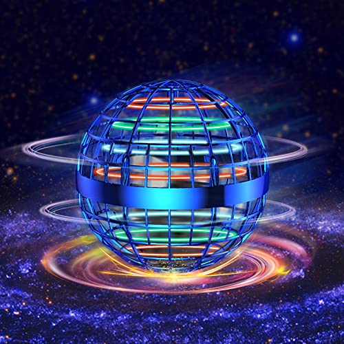 Joysky Flying Orb - Flying Ball Toy DIY Flying Space Orb RGB Light Flying Toys 360Â°Rotating Hover Ball Cool Toy Soaring Orb Drones for Kids Adult, 2021 Upgraded Flyorb Blue