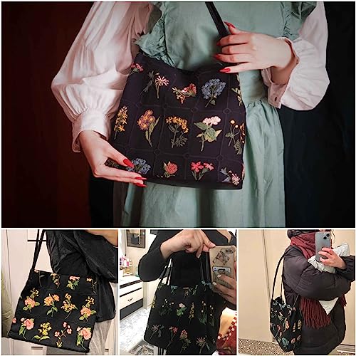 Lefe Liee floral small tote bag for women, Reusable Aesthetic Canvas Shoulder Bag Hobo Crossbody Handbag bucket bag Casual Tote vera bradley purses2