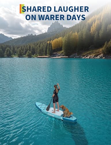 Inflatable Stand Up Paddle Board, 10'6" Inflatable Paddle Boards with Premium Accessories, Non-Slip EVA Deck, Ultra-Light Carry Bag Pump, Meander SUP for Youth & Adults
