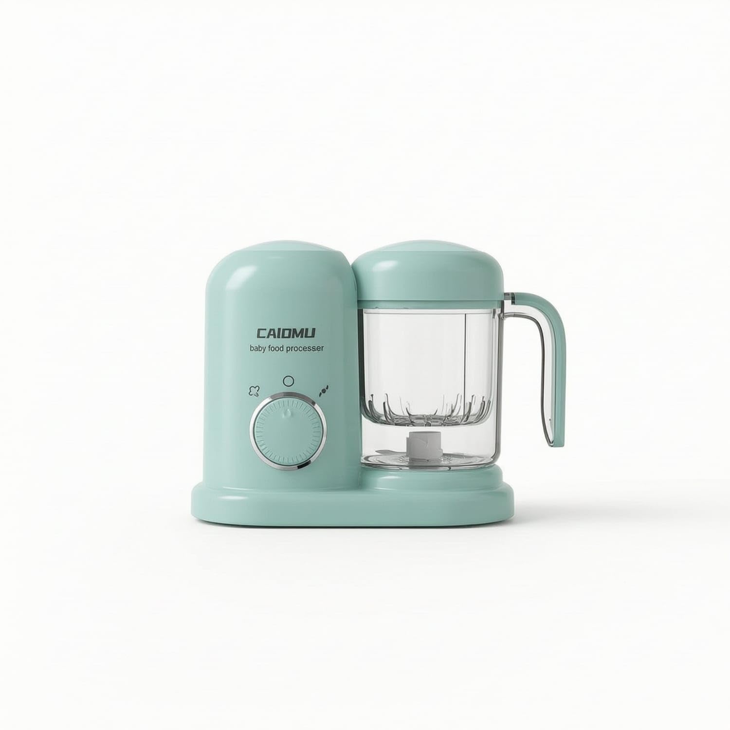 Compact Infant Food Steamer and Blender Electric Infant Food Blender and Steamer Countertop Easy to Clean for Parents, Infants, Kitchen, Home, Lake Green, EU Round Plug-image-4