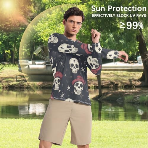 Men Sun Shirts Men's Rash Guard Shirts UPF 50+ Protection Crew Neck Long Sleeve Shirt Stars Nebulae and Meteors Blue4